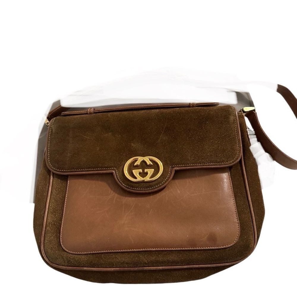 Gucci vintage suede shoulder bag - Picture 3 of 10